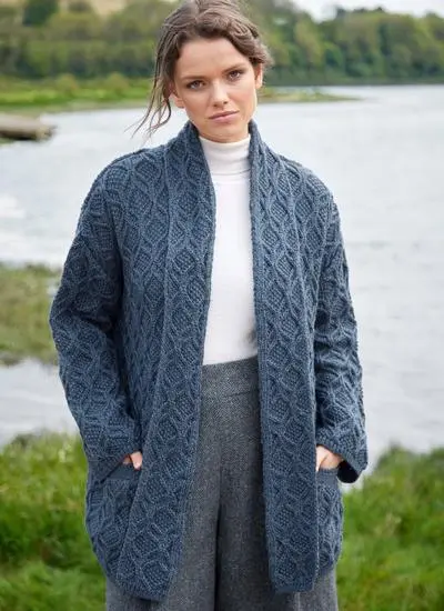 Molly Diamond Drape Aran Cardigan